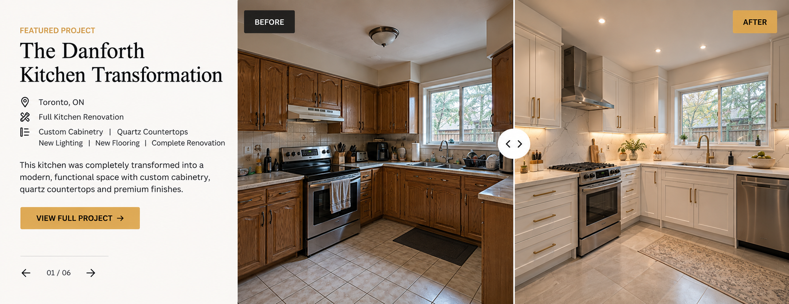 Danforth kitchen transformation before and after reference